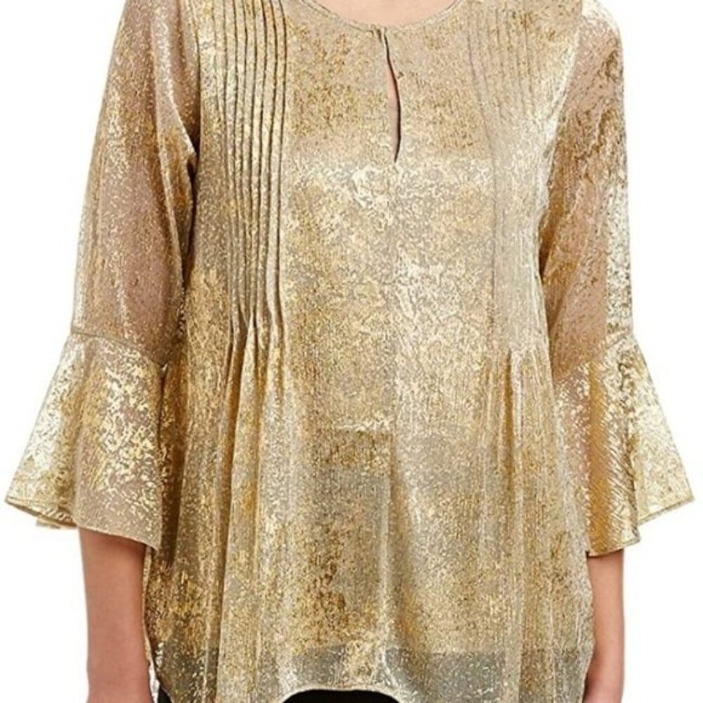 Ethereal Gold Metallic Blouse